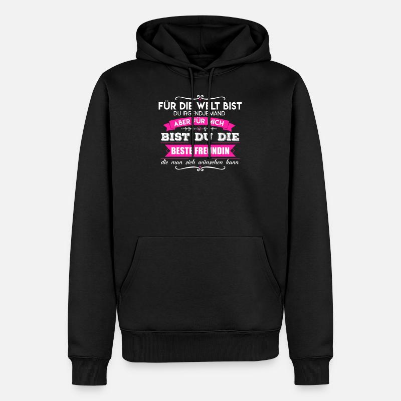 Beste Freundin - Männer Premium Bio Hoodie - Schwarz