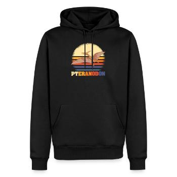 Pteranodon Retro Dinosaures - Sweat à capuche Premium bio Homme - noir - Devant - Nico (187cm)