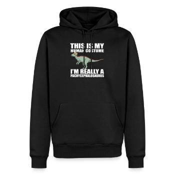 Pachycephalosaurus Halloween Kostüm - Männer Premium Bio Hoodie - Schwarz - Vorne - Nico (187cm)