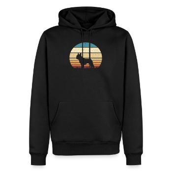Bulldog français - Sweat à capuche Premium bio Homme - noir - Devant - Nico (187cm)