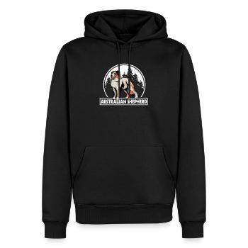 Australian Shepherd - Sweat à capuche Premium bio Homme - noir - Devant - Nico (187cm)