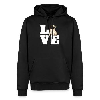 Mops Hund Liebe - Männer Premium Bio Hoodie - Schwarz - Vorne - Nico (187cm)