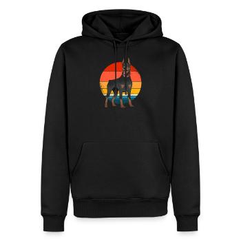 Dobermann - Männer Premium Bio Hoodie - Schwarz - Vorne - Nico (187cm)