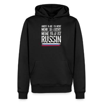 Meine frau ist russin Geschenk Russland - Männer Premium Bio Hoodie - Schwarz - Vorne - Nico (187cm)