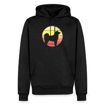 Shiba Inu - Sweat à capuche Premium bio Homme - noir - Devant - Nico (187cm)