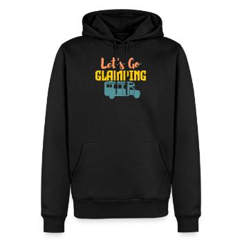 Camping et glamping - Sweat à capuche Premium bio Homme - noir - Devant - Nico (187cm)