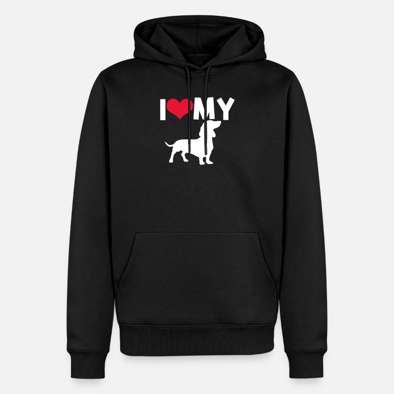 Teckel Amour - Sweat à capuche Premium bio Homme - noir