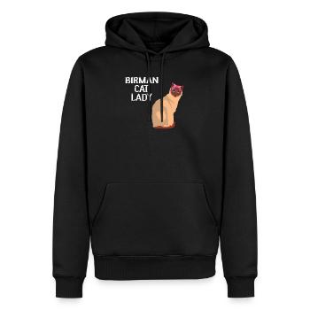 Birma Katzen Lady - Männer Premium Bio Hoodie - Schwarz - Vorne - Nico (187cm)