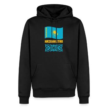 Kazakhstan Republik Kasachen Kasachisch Geschenk - Männer Premium Bio Hoodie - Schwarz - Vorne - Nico (187cm)