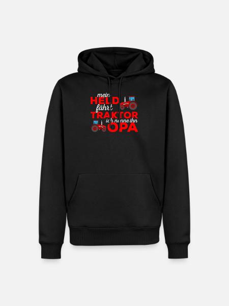 Landwirt Bauer Trecker Traktor Bauernhof Hof Opa - Männer Premium Bio Hoodie - Schwarz