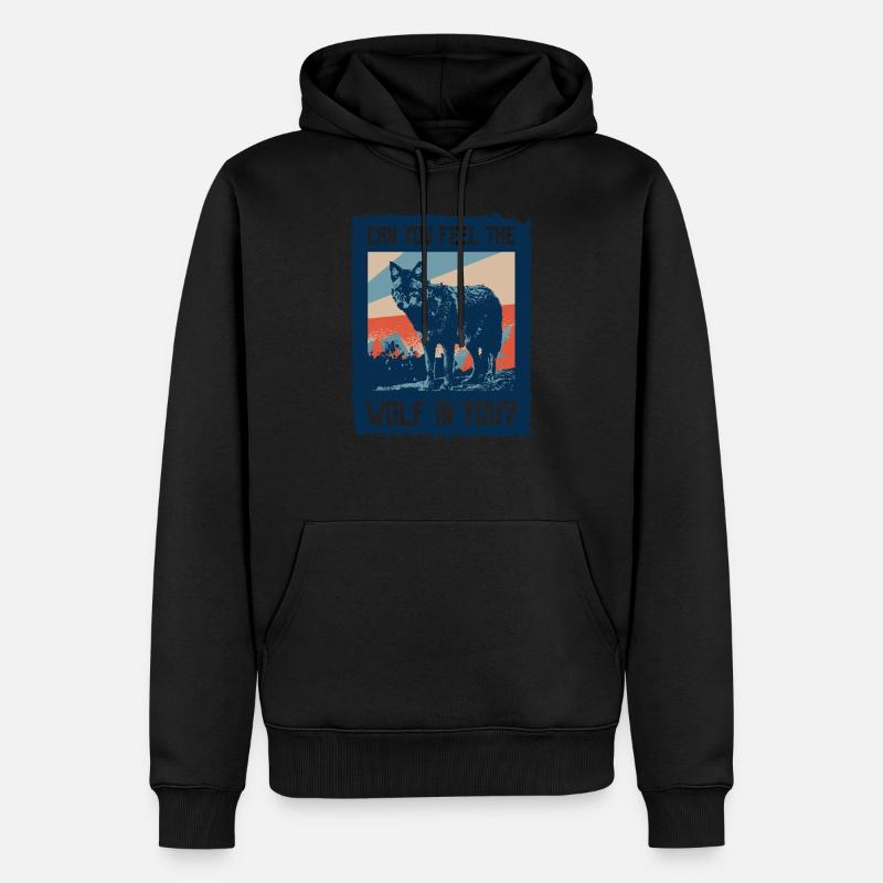 Wolf Werwolf - Männer Premium Bio Hoodie - Schwarz