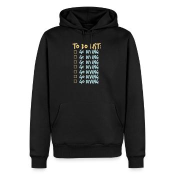 Plongée - Sweat à capuche Premium bio Homme - noir - Devant - Nico (187cm)