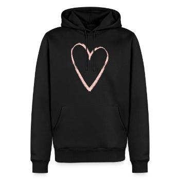 Coeur Rose 2 - Sweat à capuche Premium bio Homme - noir - Devant - Nico (187cm)