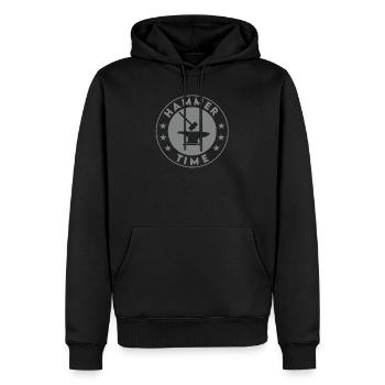 Forger - Sweat à capuche Premium bio Homme - noir - Devant - Nico (187cm)