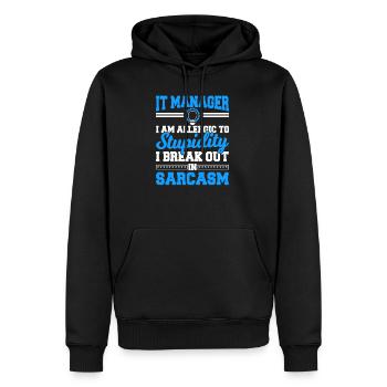 IT Manager Sprüche - Männer Premium Bio Hoodie - Schwarz - Vorne - Nico (187cm)