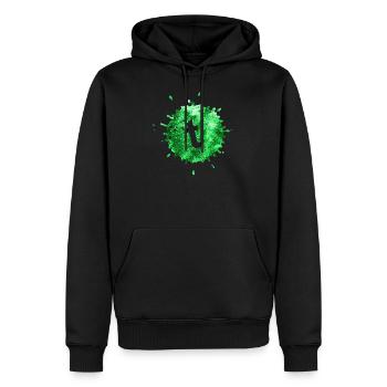 fleck vert t - Sweat à capuche Premium bio Homme - noir - Devant - Nico (187cm)