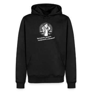 Vörwarts immer Geschenk NVA DDR Ostdeutschland - Männer Premium Bio Hoodie - Schwarz - Vorne - Nico (187cm)