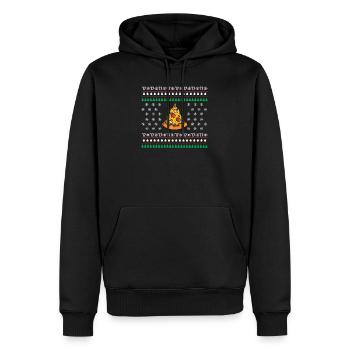 Pizza Weihnachtsgeschenk - Männer Premium Bio Hoodie - Schwarz - Vorne - Nico (187cm)