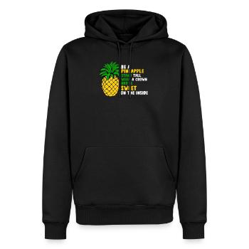 Ananas - Sweat à capuche Premium bio Homme - noir - Devant - Nico (187cm)