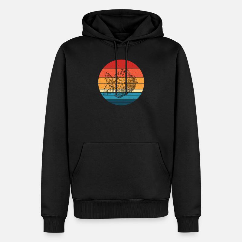Erdbeere - Männer Premium Bio Hoodie - Schwarz