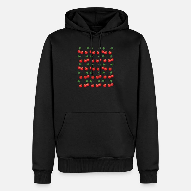 Kirschen - Männer Premium Bio Hoodie - Schwarz