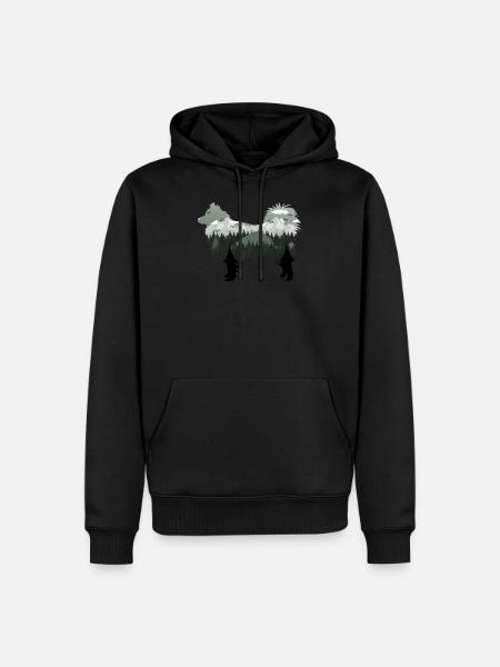 Australian Shepherd Silhouette Landscape - Men’s Premium Organic Hoodie - black