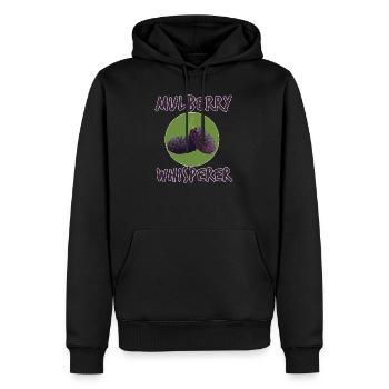 Mûres Murmures Cadeau - Sweat à capuche Premium bio Homme - noir - Devant - Nico (187cm)