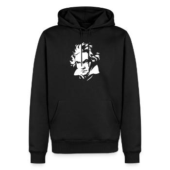 Silhouette Beethoven Geschenk Klavierspieler Musik - Männer Premium Bio Hoodie - Schwarz - Vorne - Nico (187cm)