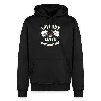 Schwarzwälder Kirschtorte - Männer Premium Bio Hoodie - Schwarz - Vorne - Nico (187cm)