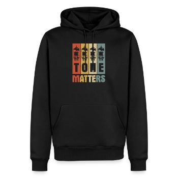 Tone matters Synthétiseur musique musicien cadeau - Sweat à capuche Premium bio Homme - noir - Devant - Nico (187cm)