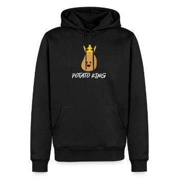 Potato King Gift - Men’s Premium Organic Hoodie - black - Front - Nico (187cm)