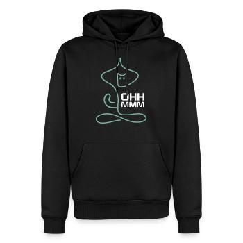 Ohmmm Cat Yoga Meditating Meditation Line Art - Men’s Premium Organic Hoodie - black - Front - Nico (187cm)