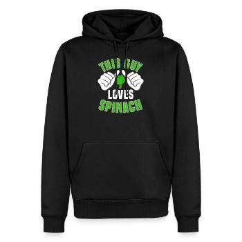 Spinat Liebhaber - Männer Premium Bio Hoodie - Schwarz - Vorne - Nico (187cm)