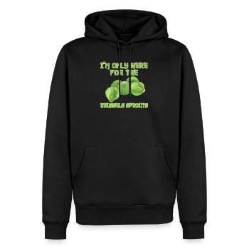 Funny Brussels sprouts gift - Men’s Premium Organic Hoodie - black - Front - Nico (187cm)