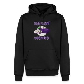 Aubergine Murmure Cadeau - Sweat à capuche Premium bio Homme - noir - Devant - Nico (187cm)