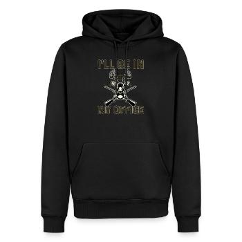 Chasse - Sweat à capuche Premium bio Homme - noir - Devant - Nico (187cm)