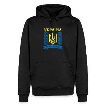 Kiew Trysub Flagge kyrillisch Geschenk Ukraine - Männer Premium Bio Hoodie - Schwarz - Vorne - Nico (187cm)