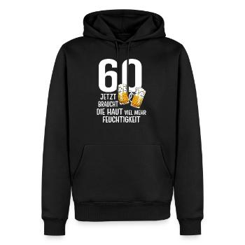 60. Geburtstag Männer Geschenk Bier Humor - Männer Premium Bio Hoodie - Schwarz - Vorne - Nico (187cm)