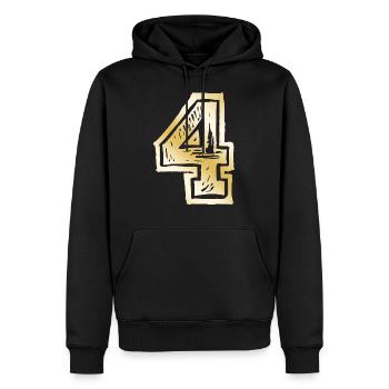 4 Nombre d’or - Sweat à capuche Premium bio Homme - noir - Devant - Nico (187cm)