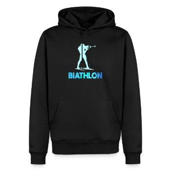 Biathlon - Männer Premium Bio Hoodie - Schwarz - Vorne - Nico (187cm)