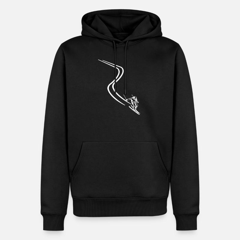 Ski - Sweat à capuche Premium bio Homme - noir
