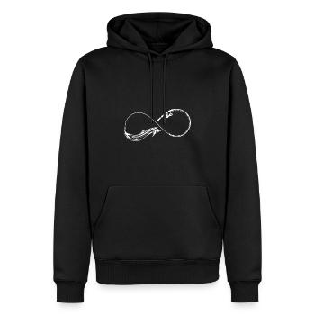 Pêche Pêche Infinity - Sweat à capuche Premium bio Homme - noir - Devant - Nico (187cm)