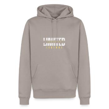 Limited Tankwart Legende. - Männer Premium Bio Hoodie - Taupe - Vorne - Nico (187cm)