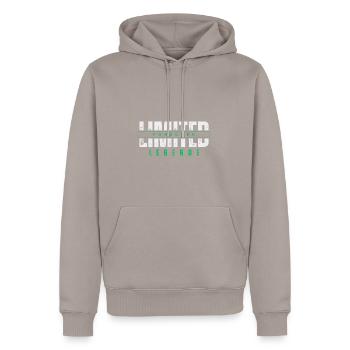 Limited Forscher Legende. - Männer Premium Bio Hoodie - Taupe - Vorne - Nico (187cm)