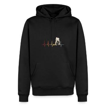 Curling sur glace Curling Heartbeat - Sweat à capuche Premium bio Homme - noir - Devant - Nico (187cm)