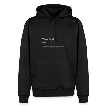 Veganer Koch - Männer Premium Bio Hoodie - Schwarz - Vorne - Nico (187cm)