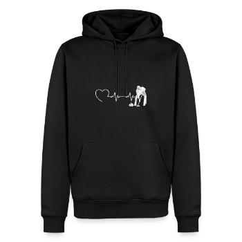 Curling Curler Curling Retro Heartbeat - Sweat à capuche Premium bio Homme - noir - Devant - Nico (187cm)