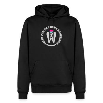 teeth punk zahn - Männer Premium Bio Hoodie - Schwarz - Vorne - Nico (187cm)