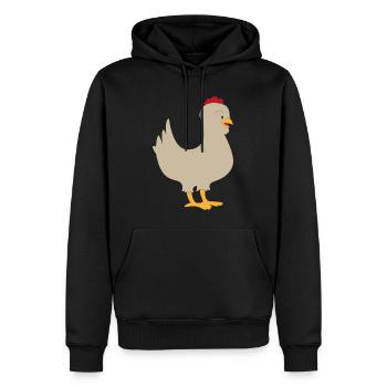 Huhn - Männer Premium Bio Hoodie - Schwarz - Vorne - Nico (187cm)