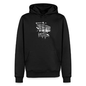 Einkaufswagen Graffiti - Männer Premium Bio Hoodie - Schwarz - Vorne - Nico (187cm)